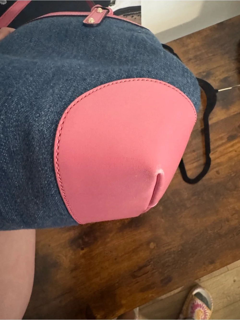 Gucci Denim Tote with Pink Leather Trim